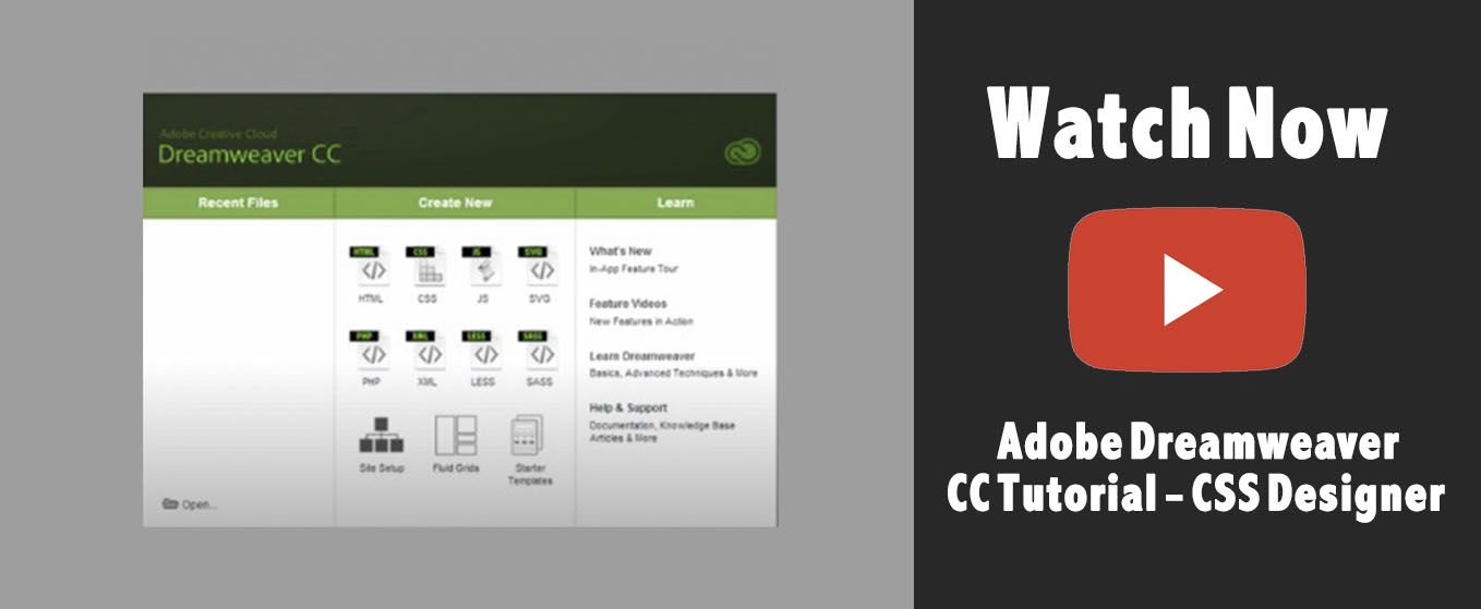 Adobe Dreamweaver CC Tutorial CSS Designer